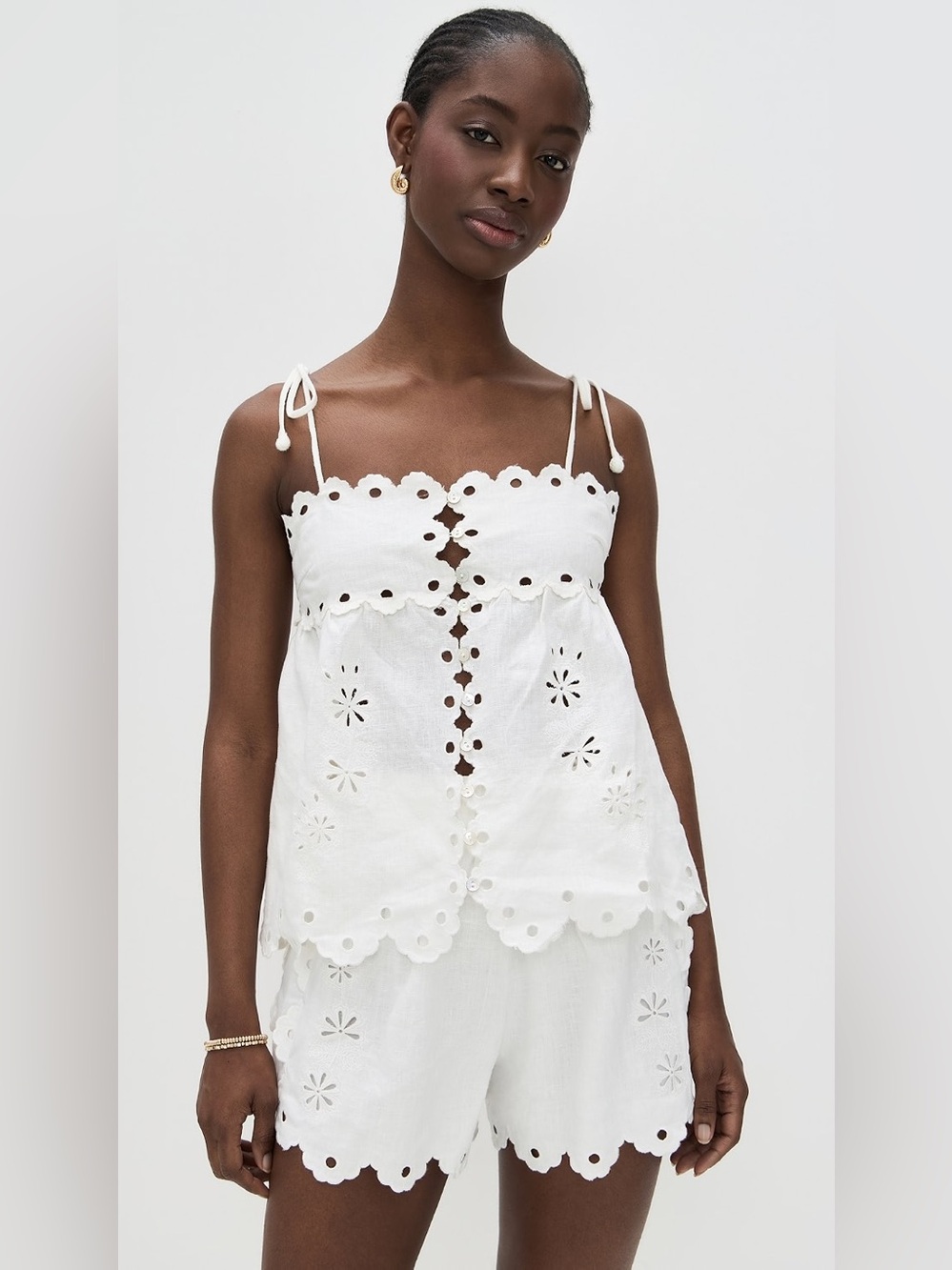 Farm Rio Flowers Richelieu Sleeveless Blouse
